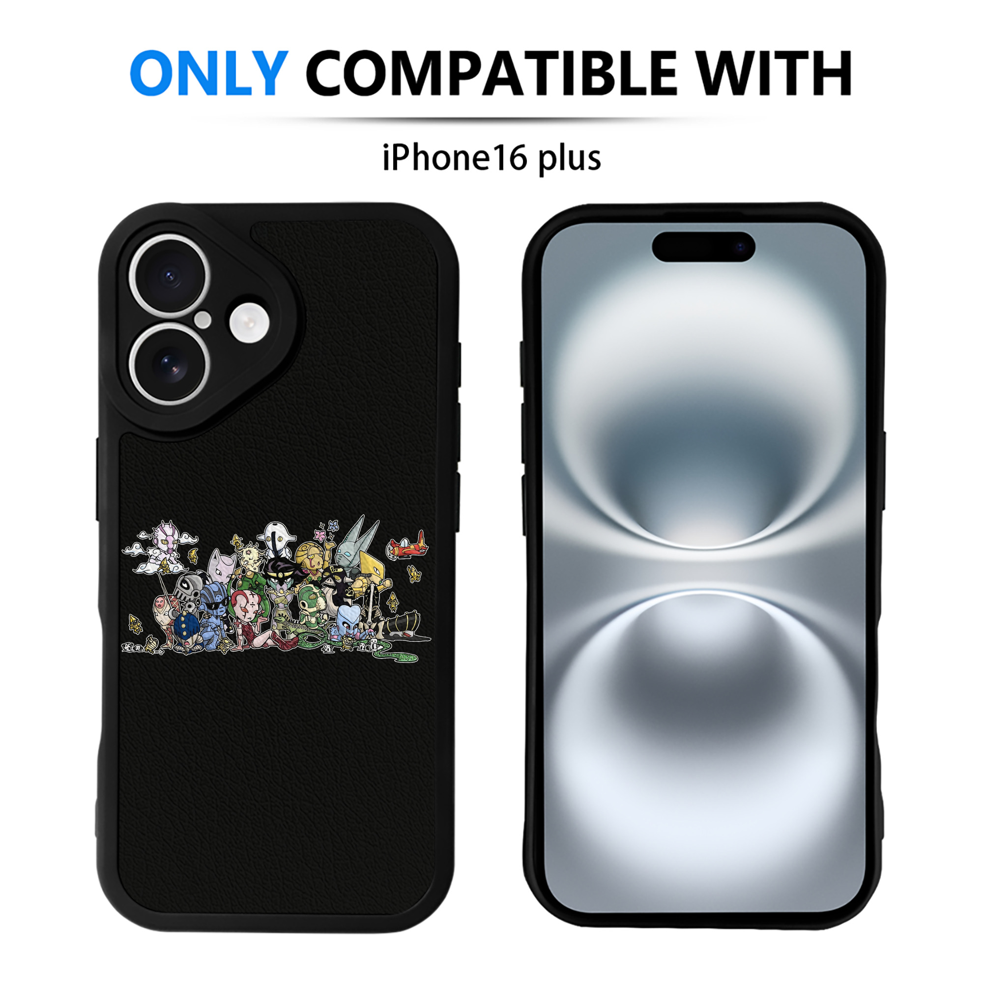 （画像用） ジョジョの奇妙な冒険 JoJo's Bizarre Adventure 【iPhone 16シリーズ対応】シリコンスマホケース（レザー調） 材質：シリコン